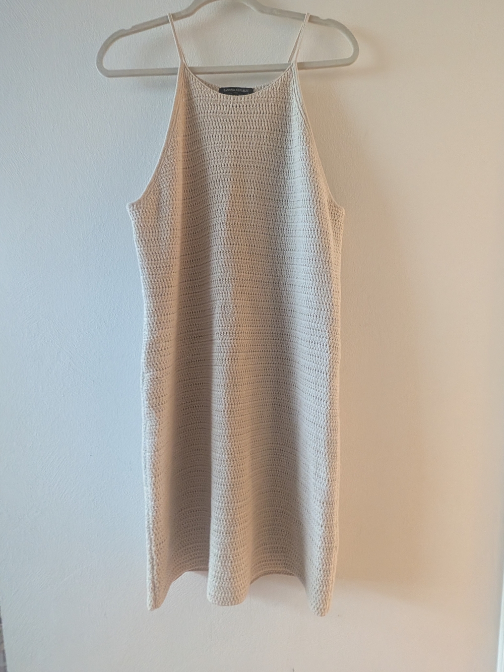 Banana Republic Cream Crochet Halter Midi Dress